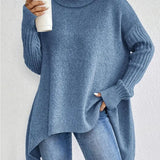 Francisca | Camisola de Gola Alta Irregular em Malha Grossa