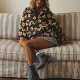 Sofia | Casaco Polar com Lapela e Fecho Frontal