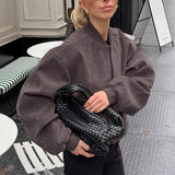 Helena | Casaco Bomber de Camurça com Manga Comprida