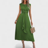 Emilia - Vestido maxi elegante sem mangas e gola redonda