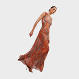 Fabiana - Body Elegante com Saia Comprida