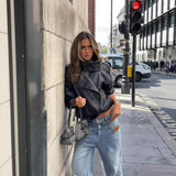 Beatriz | Casaco Feminino de Pele Sintética Estilo Streetwear