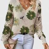 Catarina - Camisola de malha com padrão floral