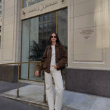 Laura | Casaco Feminino de Meia Estação em Camurça