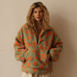 Sofia | Casaco Polar com Lapela e Fecho Frontal