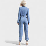 Joana - Macacão de ganga casual com cinto