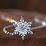 Colar Floco de Neve Azul