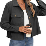 Leonor | Casaco Curto Casual de Veludo