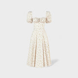 Helena - Vestido Verão com Decote Quadrado