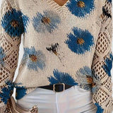 Catarina - Camisola de malha com padrão floral