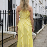 Leonor | Vestido Plissado com Folhos Elegante