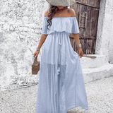 Beatriz - Vestido maxi com ombros à mostra