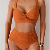 Fátima - Biquíni em tecido com pregas