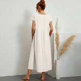 Inês | Vestido Midi em Algodão com Bolsos