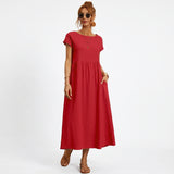 Inês | Vestido Midi em Algodão com Bolsos