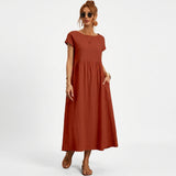 Inês | Vestido Midi em Algodão com Bolsos