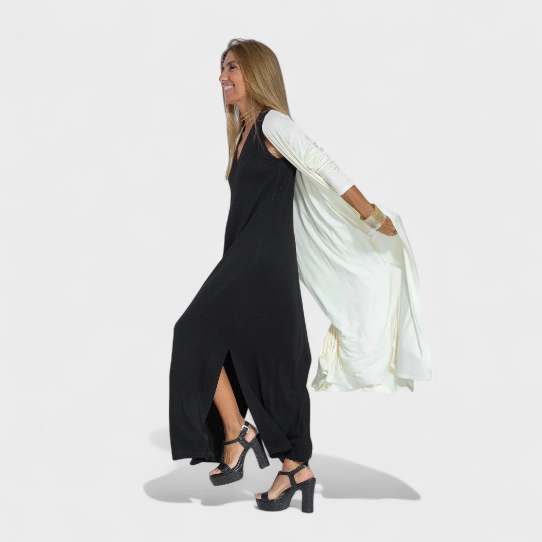 Filipa - Colete + Vestido Longo com Decote em V